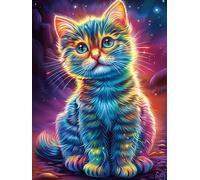Chat aux couleurs arc-en-ciel dans un jardin fleuri 500 Pièces Puzzle Expert Confirmé En Carton Épais Sans Déformation Faune sauvage et animaux de compagnie Très Difficile Motif Complexe Cadeau Fête D
