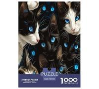 Chat aux Yeux Bleus Mignon Puzzle 1000 Pièces Educa Jouet en Bois Divertissement Créatif DécoRation Intérieure Jeu Éduchatif Challenge Toy Adultes Et Enfants À Partir De 14 Ans 70x50cm/1000pcs