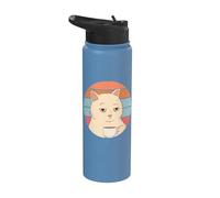 Chat avec café amateur de café félin chat détendu heure du Stainless Steel Insulated Water Bottle