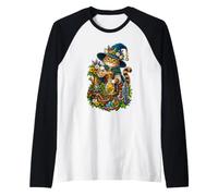 Chat avec Chapeau de sorcière Fleurs et Potions Manche Raglan