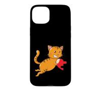 Chat avec Demi-cœur Partnerlook Coque pour iPhone 15 Plus