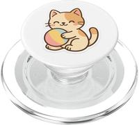 Chat avec Dessin de Balle, Design ludique Kawaii PopSockets PopGrip pour MagSafe