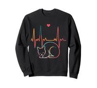 Chat avec Un Amour de Battement de cœur Qui ronronne à Chaque Battement Sweatshirt