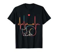 Chat avec un amour de battement de cœur qui ronronne à chaque battement T-Shirt