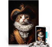 Chat avec Un Chapeau à Trois Cornes Puzzle 1000 pièces pour Adultes Impossible Activités Amusantes à la Maison, Cadeaux d'anniversaire, Cadeaux de Voyage, 38x26cm