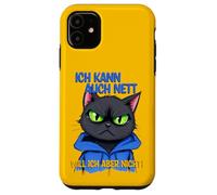 Chat avec une pression oculaire grincheuse - ich kann auch nett 1 Coque pour iPhone 11