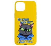 Chat avec une pression oculaire grincheuse - ich kann auch nett 1 Coque pour iPhone 15 Plus