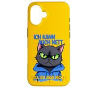 Chat avec une pression oculaire grincheuse - ich kann auch nett 1 Coque pour iPhone 16