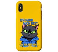 Chat avec une pression oculaire grincheuse - ich kann auch nett 1 Coque pour iPhone X/XS