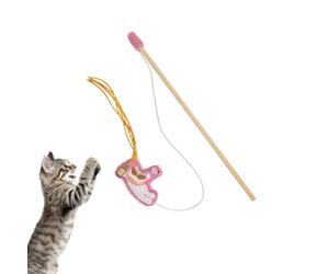 Chat Baguette Bâton Plume pour Chat | Jouet Interactif pour Chat Passe-temps anti-ennui, exercice de stimulation et d'instinct de chasse