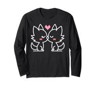 Chat Baiser Pixel Amour Inséparable Manche Longue