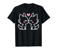 Chat Baiser Pixel Amour Inséparable T-Shirt