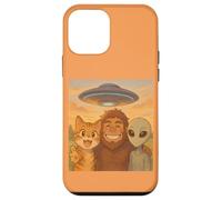 Chat Bigfoot Alien Selfie avec UFO Drôle Enlèvement Confortable Meme Coque pour iPhone 12 Mini