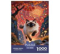 Chat Birman pour Adultes Puzzles 1000 Pièces Animal Jeux Éducatifs Décoration Intérieure Jeu De Défi Familial Cadeaux d'anniversaire pour Noël Relaxation Et Sagesse 38x26cm/1000pcs