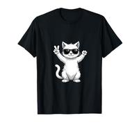Chat Blanc montrant Le Signe de la Paix T-Shirt