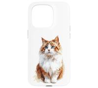 Chat Blanc Orange Moelleux Yeux Bleus Amoureux des félins Coque pour iPhone 15 Pro