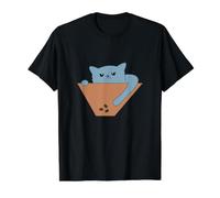 Chat Bleu atteignant Les friandises T-Shirt Graphique avec Valeur, Homme, Noir, S