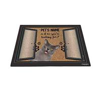 Chat Bleu Russe Drôle, C'est Moi Que Tu Cherches Tapis De Porte Doux Tapis De Bain Antidérapant Paillasson D'Entree pour D'Entrée Salon Intérieur 40X60Cm