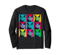 Chat Bleu Russe Pop Art coloré Manche Longue