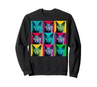 Chat Bleu Russe Pop Art coloré Sweatshirt