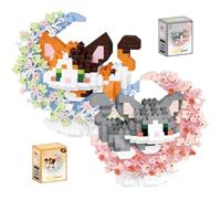 Chat Blocs de Construction, 2PCS Chat Mini Figurine en Briques Jeux de Construction 3D Mini Blocs de Puzzle Micro Bloc de Constructions Figurines Modèle Building Block Set pour Cadeaux d'Anniversaire
