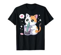 Chat Boba Japonais Kawaii Anime Kitty Bubble Tea Anime T-Shirt