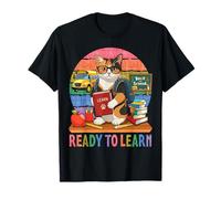 Chat Bobtail Japonais prêt à Apprendre pour la rentrée Scolaire T-Shirt