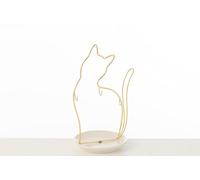 Chat Bol Porcelaine/Metal Large