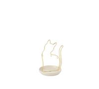 Chat Bol Porcelaine/Metal Small