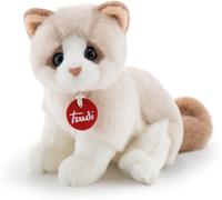 Chat Brad Blanche/BeigePeluche Chat,Cadeau De Noël Et D'anniversaire,Reproduction Réaliste15x19x20cm SChats En Peluche ClassiquesModèle 20872