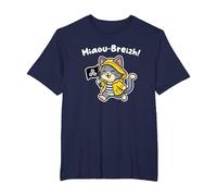 Chat Bretagne Chaton Breton Mignon - Triskell Ciré Marinière T-Shirt, Homme Grandes Tailles, Bleu Marine, 6X Tall