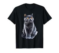 Chat Britannique à Poil Court Aquarelle félin Art T-Shirt