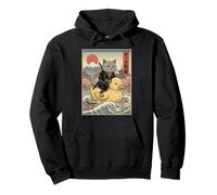 Chat Britannique à Poil Court Ninja Japonais Ukiyo-e Art Japonais Sweat à Capuche
