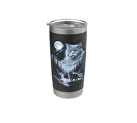 Chat British Shorthair rétro Moon des années 90 Bootleg Meme Cats Gobelet isotherme en acier inoxydable double paroi