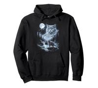 Chat British Shorthair rétro Moon des années 90 Bootleg Meme Cats Sweat à Capuche