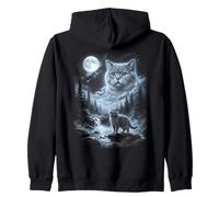 Chat British Shorthair rétro Moon des années 90 Bootleg Meme Cats Sweat à Capuche