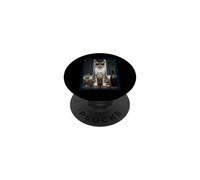 Chat Buvant du vin au café avec des Lunettes de Soleil PopSockets PopGrip Adhésif
