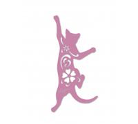 Chat cabriole à suspendre - vieux rose