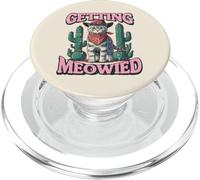 Chat Cactus Getting Meowied Drôle Chaton Meme Hommes Femmes Enfants PopSockets PopGrip pour MagSafe