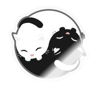 Chat Cadeau Yin Yang Noir Et Blanc Autocollant Sticker