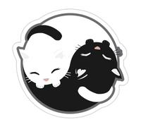 Chat Cadeau Yin Yang Noir Et Blanc Autocollant Sticker