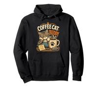Chat Café Burnout Copain Rituel Quotidien Propriétaire Sweat à Capuche