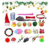 Chat Calendrier De L'avent 2025, Calendrier à Rebours De Noël Chat Avec Divers Jouets Pour Chatons, Colliers, NœU.S Papillon, Cravates à Plumes, Jouets, Poissons, Fausses Souris, Clochettes