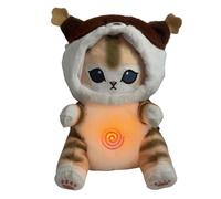 Chat Câlins Bonne Nuit Peluche Peluche Veilleuse Bébé Musicale Et Lumineuse Chat Apaisant, Chat Qui Respires, Peluche Chat, Cadeau Naissance Fille Et Garçon Nouveau Né,30x24x16cm