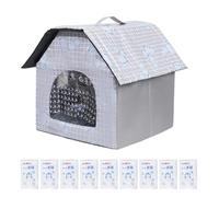 Chat Cat House - 18 Pouces Lit pour Animaux de Compagnie pliants en avec 9 Paquets de Glace pour Les Chiots de Chats à Petite Race avec Fonction de Refroidissement, Refuge étanche au Sol intéri