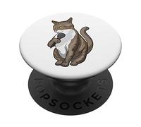Chat Chanteur Microphone Chant PopSockets PopGrip Adhésif