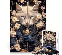 Chat Chartreux Samouraï avec Épée Puzzle Animal 1000 Pièces pour Adolescents Jeu de Logique et de Loisirs Découpe Lisse Cadeau Spécial (38x26cm)
