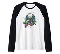 Chat Chaton Chevalier Chevalier Équitation Dragon Médiéval Ren Faire Graphique Manche Raglan