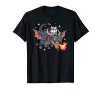 Chat Chaton Chevalier Chevalier Équitation Dragon Médiéval Ren Faire Graphique T-Shirt