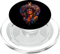 Chat Chaton Mélanine Histoire Africaine Fière Forte Femme Afro PopSockets PopGrip pour MagSafe